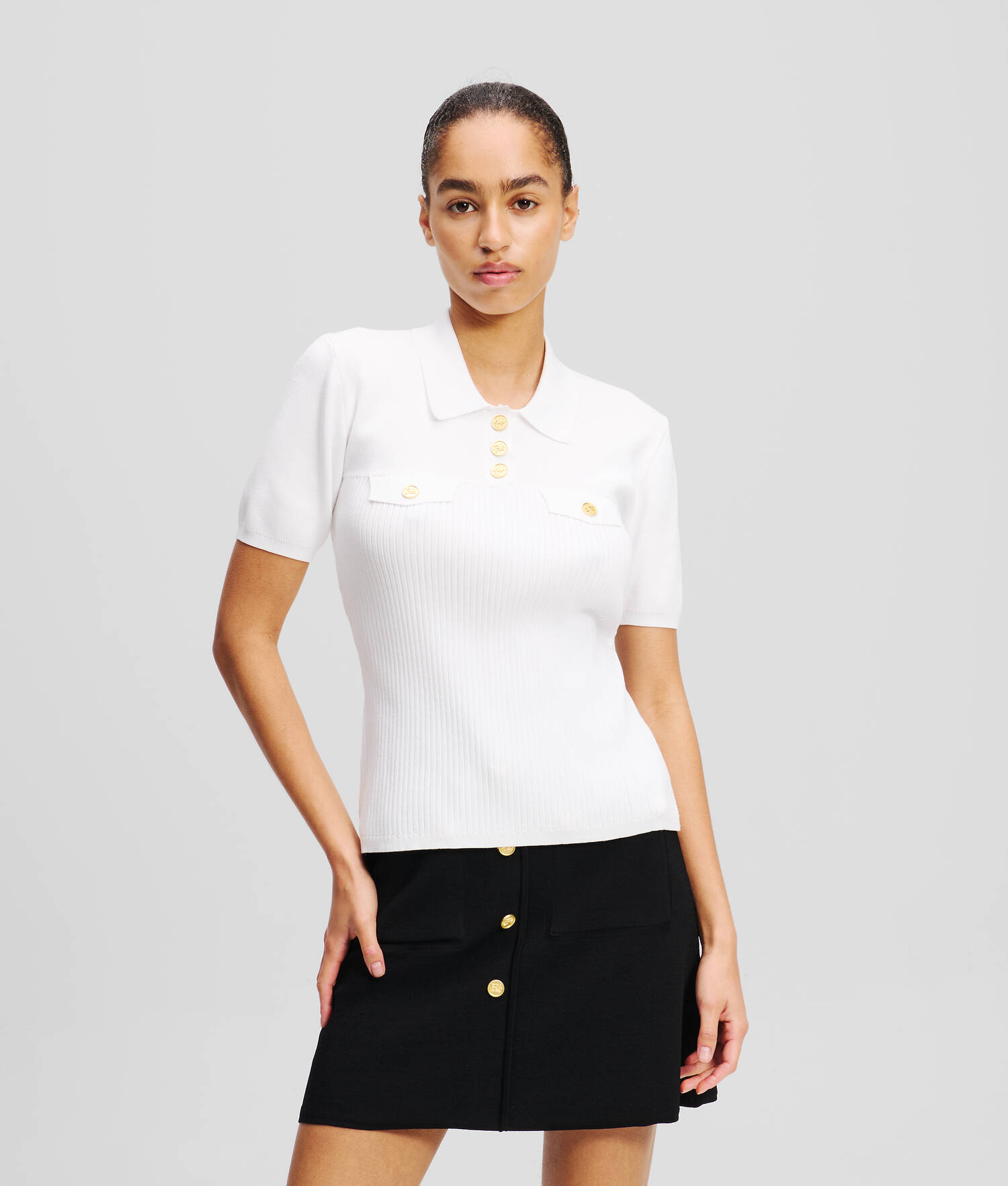 POLO AVEC BOUTONS - Blanc