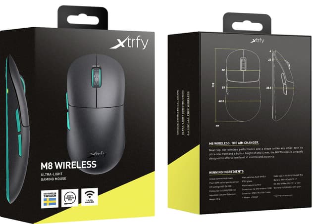 Xtrfy M8 trådløs gaming mus (sort)