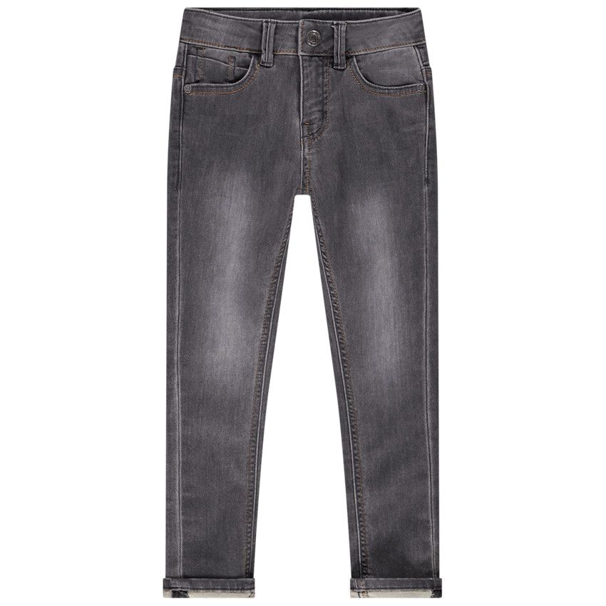 Jean slim denim effet délavé pour garçon - Gris chiné