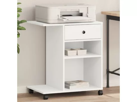 Support d'imprimante avec roulettes blanc 60x40x68,5 cm