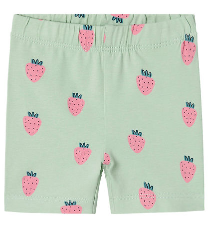 Name It Cykelshorts - NbfVandora - Silt Green m. Jordb?r