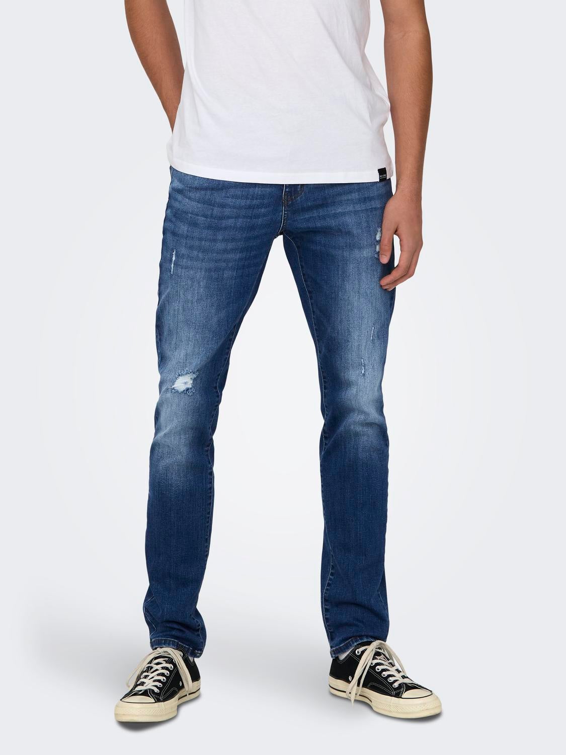 ONSLOOM Mid Rise Slim Fit Jeans Medium Blue Denim