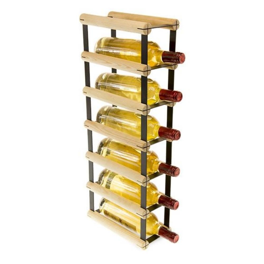 PROREGAL Modulair Wijnrek Vinotega Mod Metaal HxBxD 62,5 x 12,5 x 24,5 cm 1 x 6 Flessen Massief grenenhout Natuurlijk
