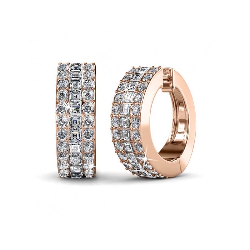 Boucles d'oreilles Olena - Or Rosé et Cristal