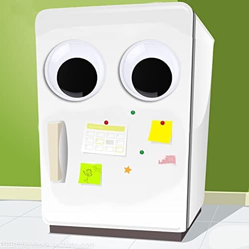 (2er Set) Ø18cm Selbstklebende Bastel Augen DIY Wackelaugen - Schwarz / Weiss