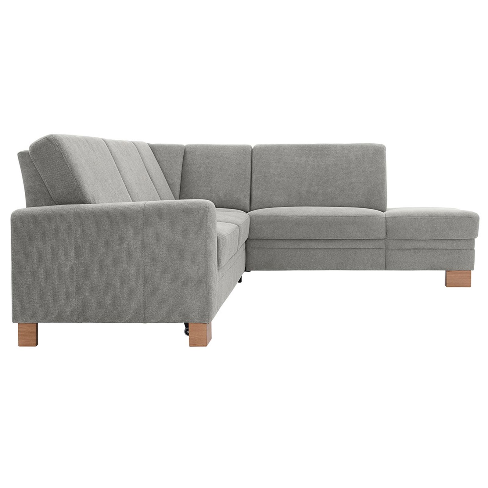 polsterpower Ecksofa - Belle silver - Basismodell - Ottomane rechts
