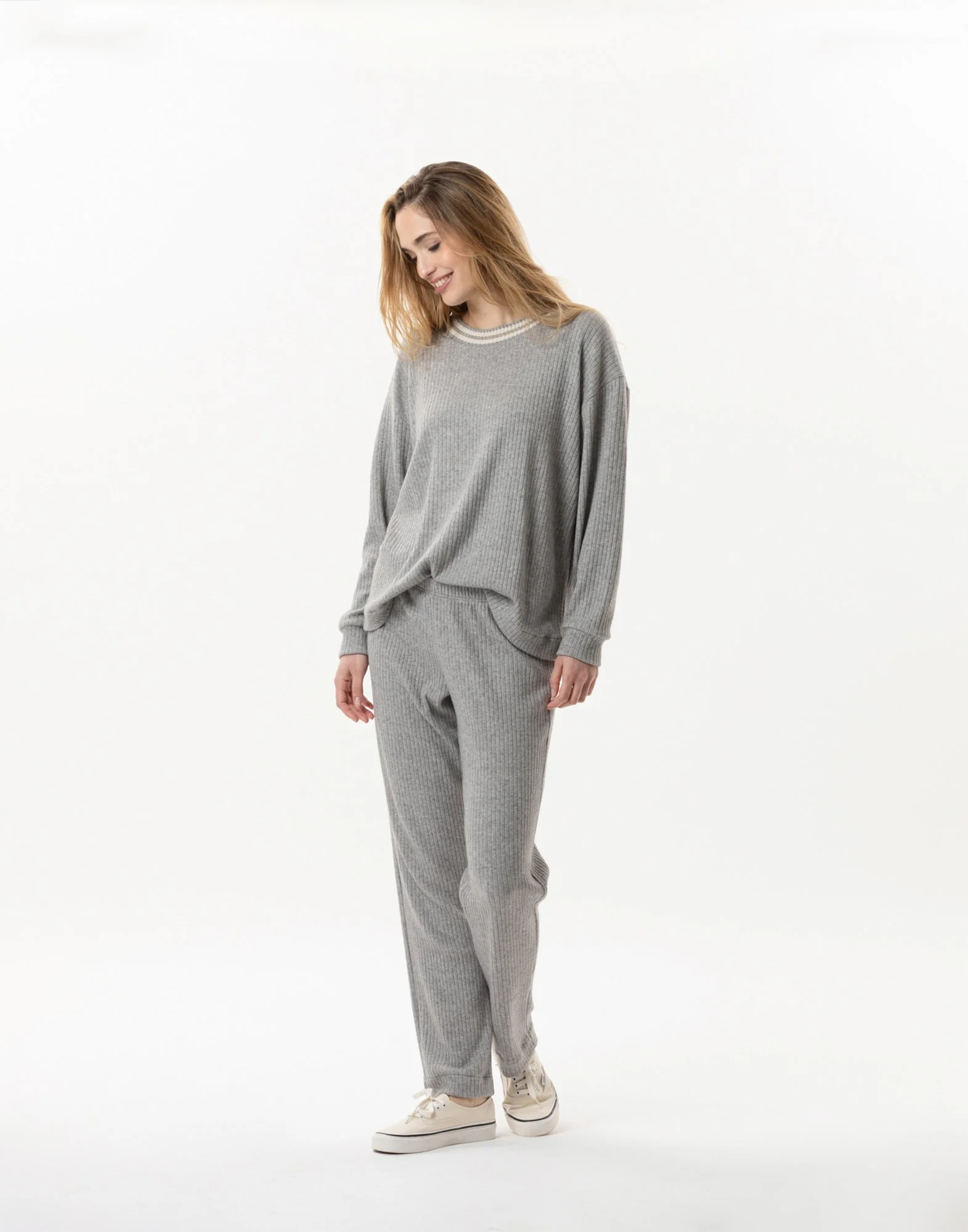 ESMEE 802 - Jogging en maille tricot | Gris