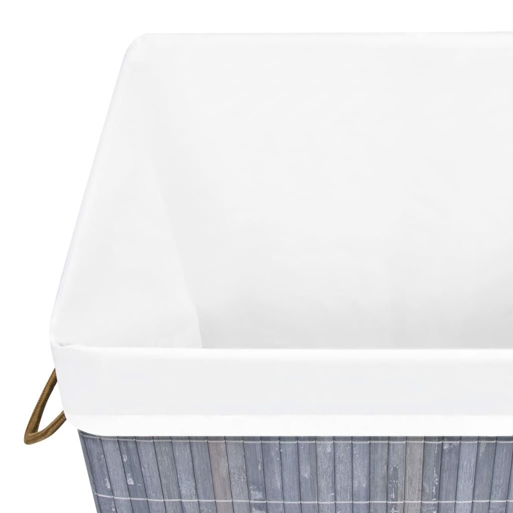 vidaXL Bamboe Wasmand met Enkel Vak Grijs