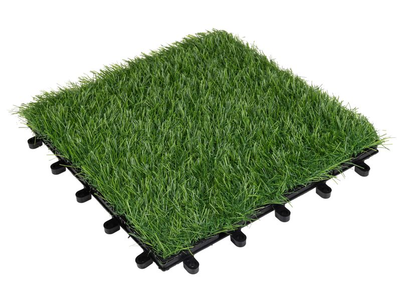 COCON Balkon-& Terrassenplatten Rasen, 30 x 30 cm, 6 Stück Set aus 6 Kunstrasenfliesen