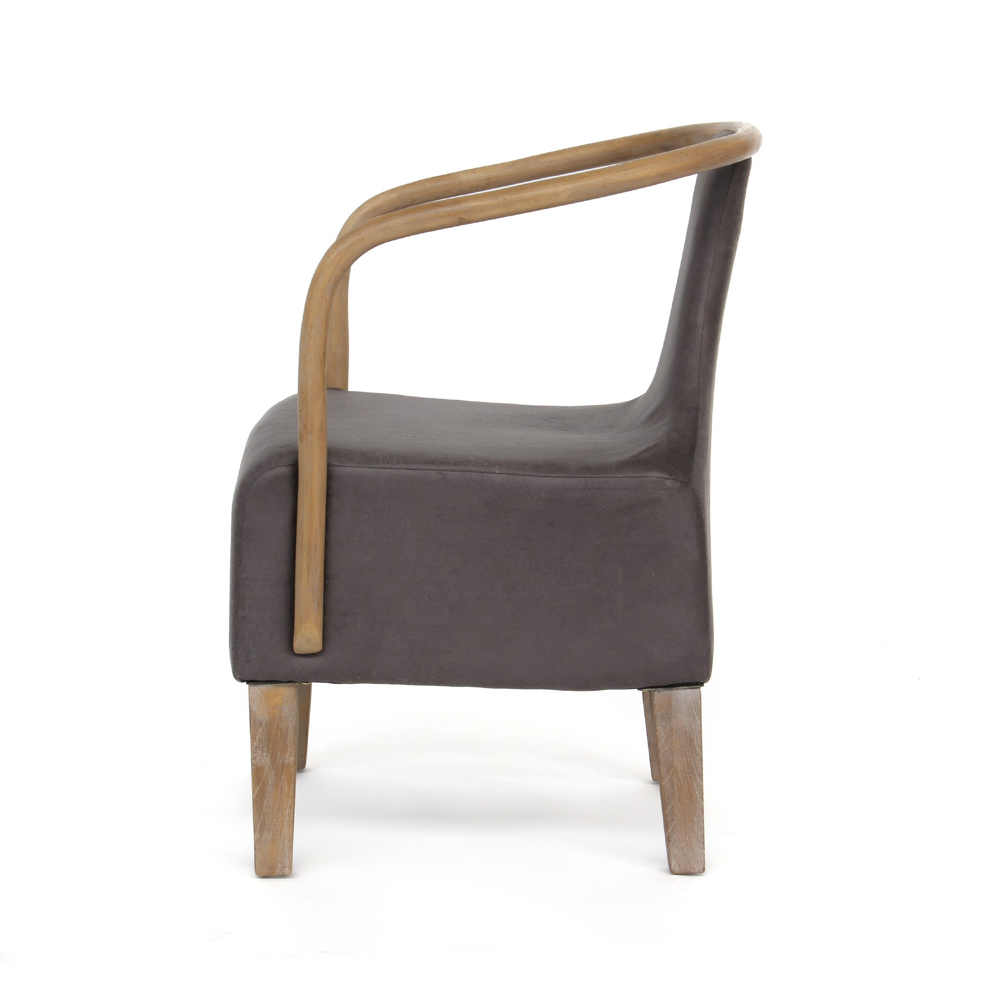 Clubsessel 'Gent', grau, natur, B 55 cm, T 55 cm, H 75 cm von fischer's lagerhaus