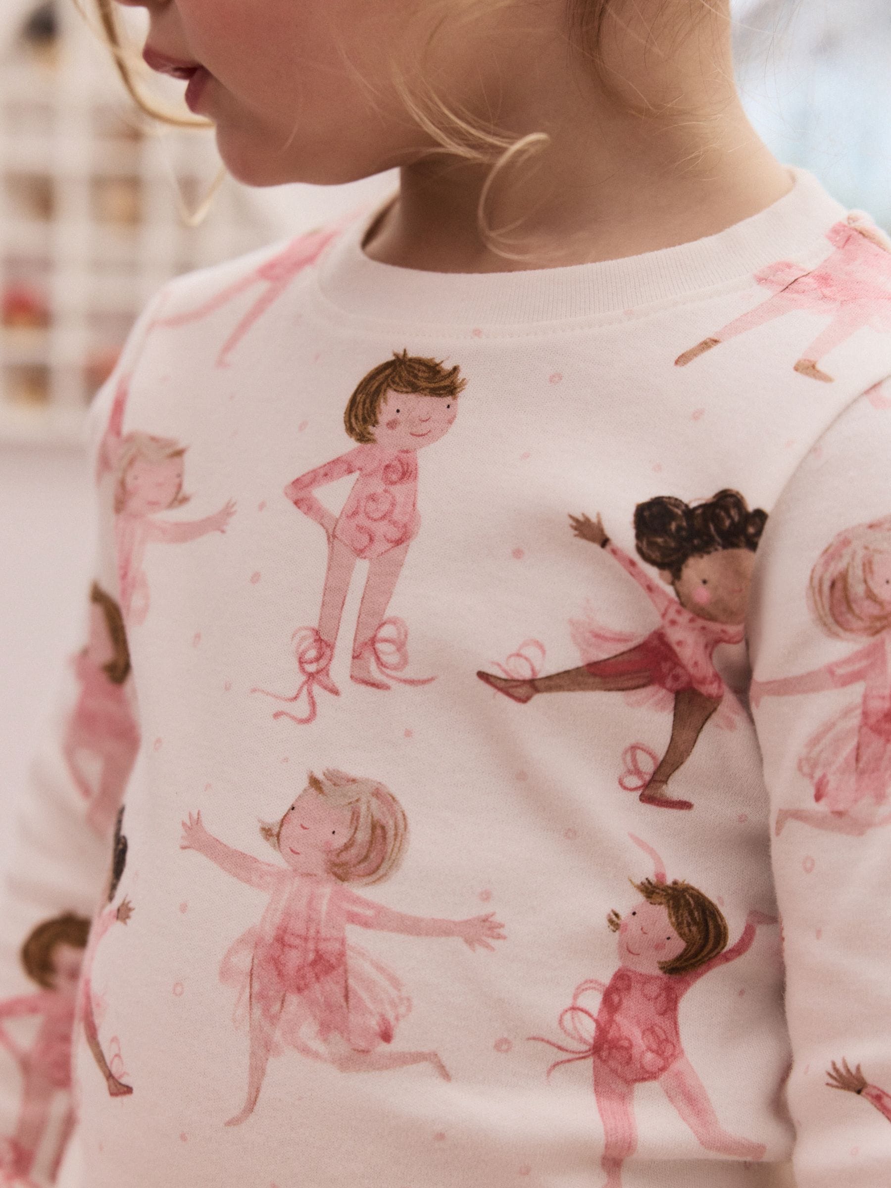Roze/crème ballerina - Knus pyjama met lange mouwen 3 Pack (9maanden -12jaar)