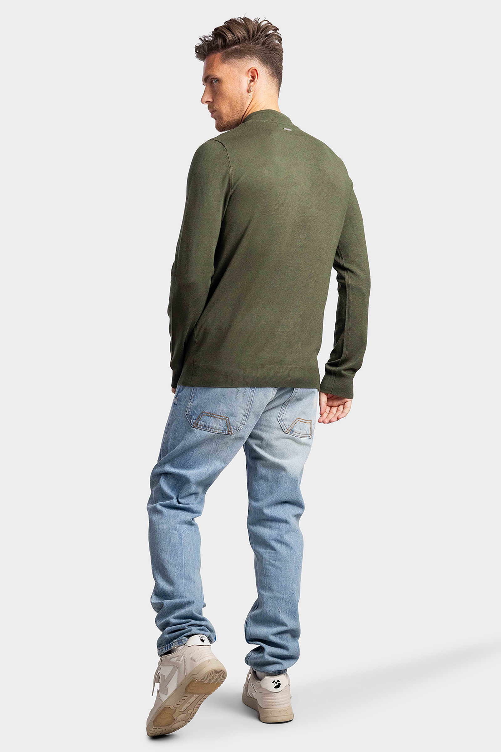 Purewhite Essential Knit Half Zip Sweater Heren Groen
