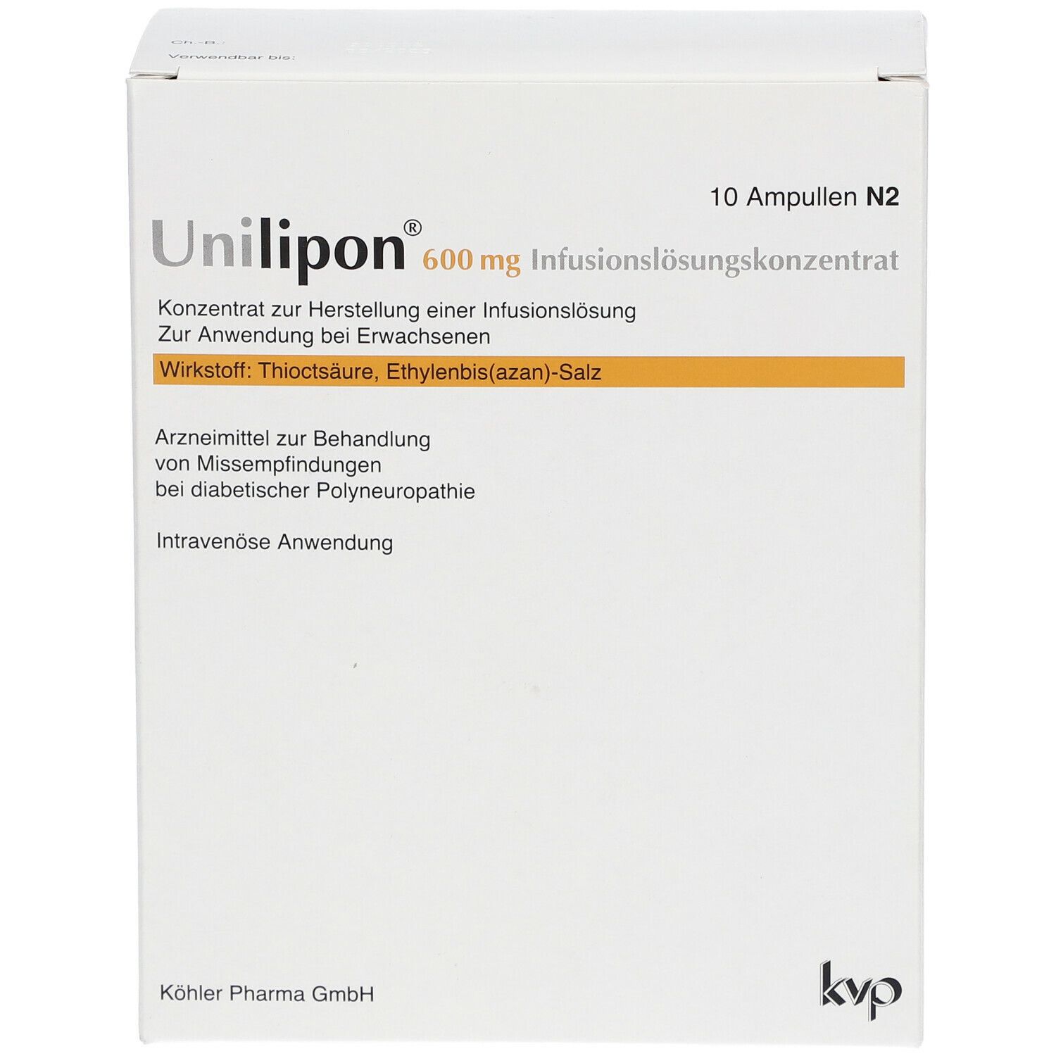 Unilipon® 600 mg Infusionslösungskonzentrat
