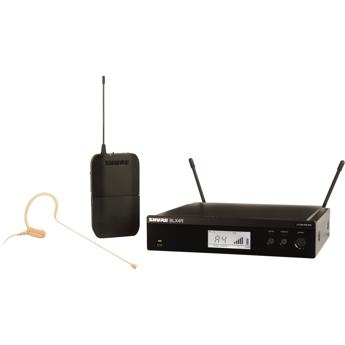 Shure BLX14RE/MX53-H8E draadloos headset-systeem (518 - 542 MHz)
