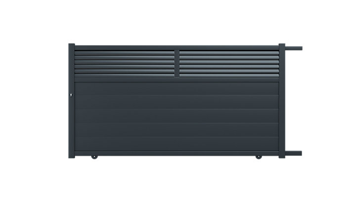 Portail coulissant aluminium Nazaré anthracite - 310 x h.163,4 cm