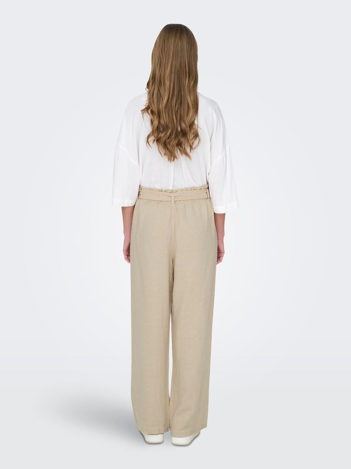 JDYSAY Mittlere Taille Locker geschnitten Hose Oatmeal