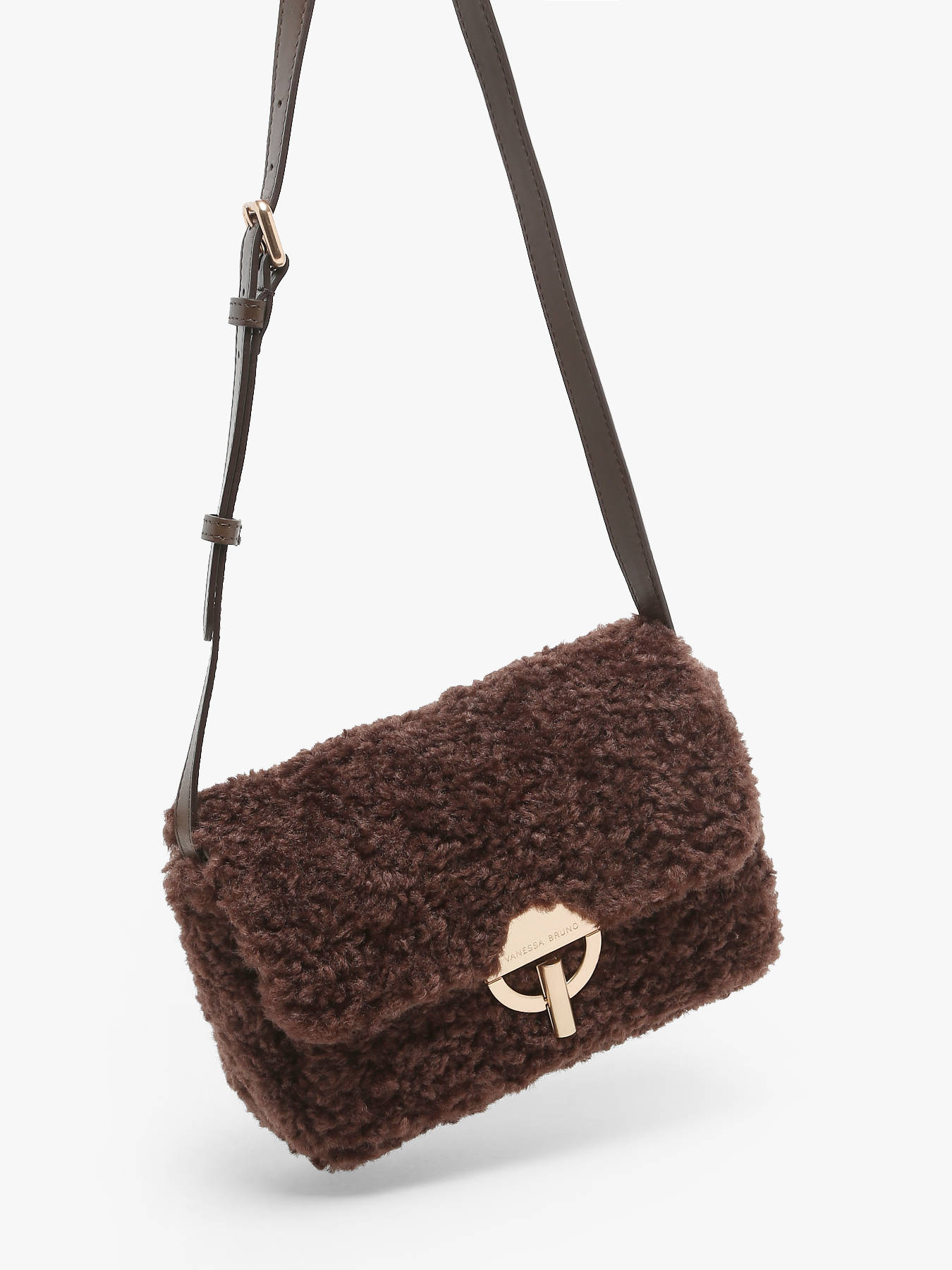Moyen sac bandoulire Moon cuir et shearling VANESSA BRUNO