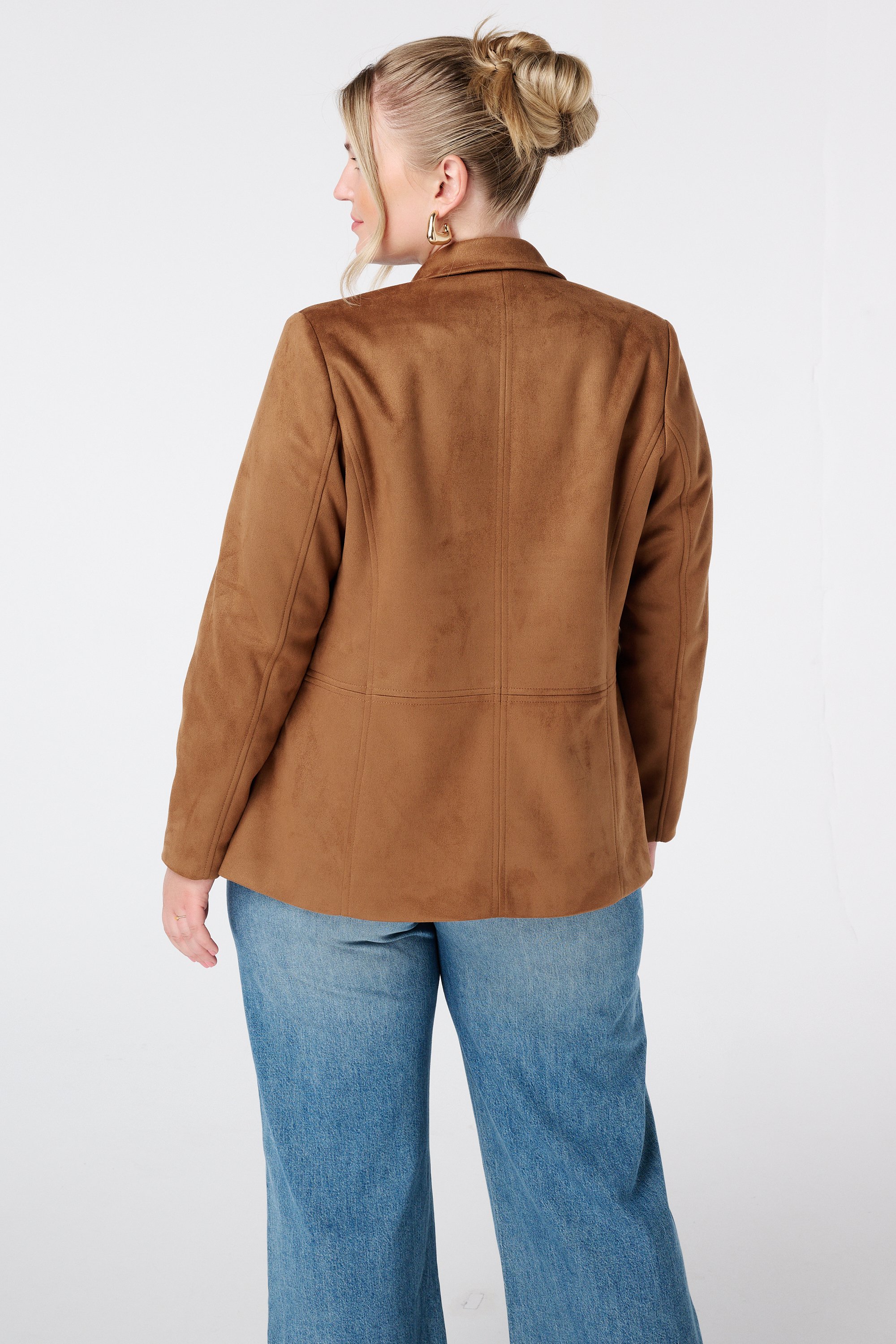 Blazer in suède look Cognac