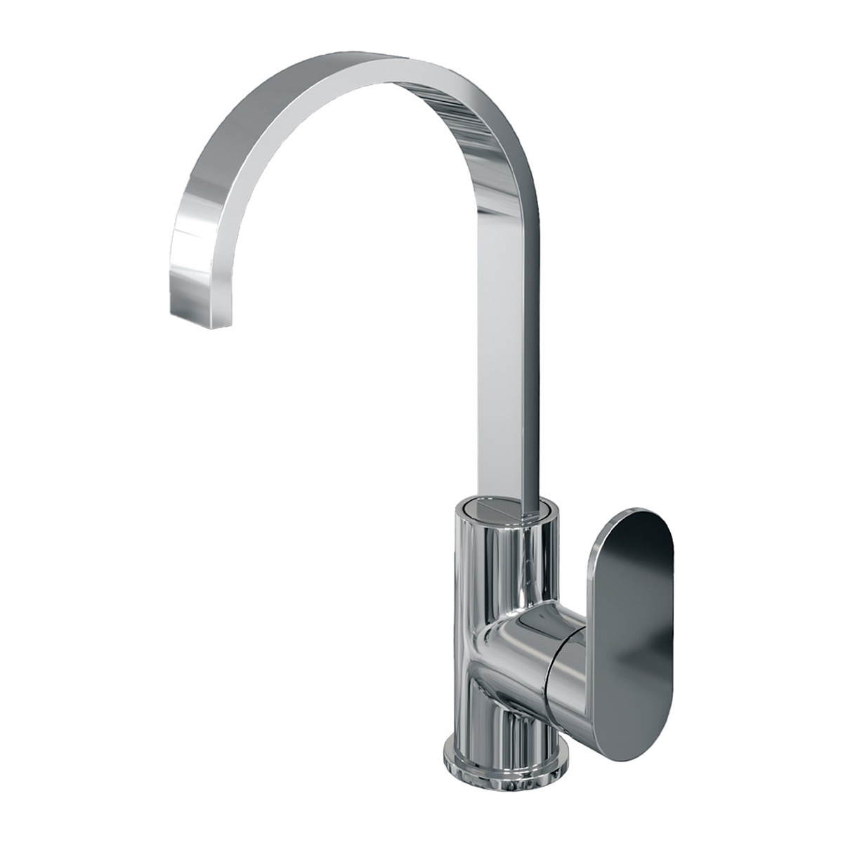 Brauer Chrome Edition ColdStart wastafelkraan hoog met draaibare platte uitloop model C chroom