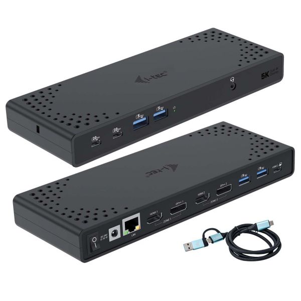 i-tec Docking Station USB 3.0 / USB-C / Thunderbolt 2x Display até 100W s/Carregador