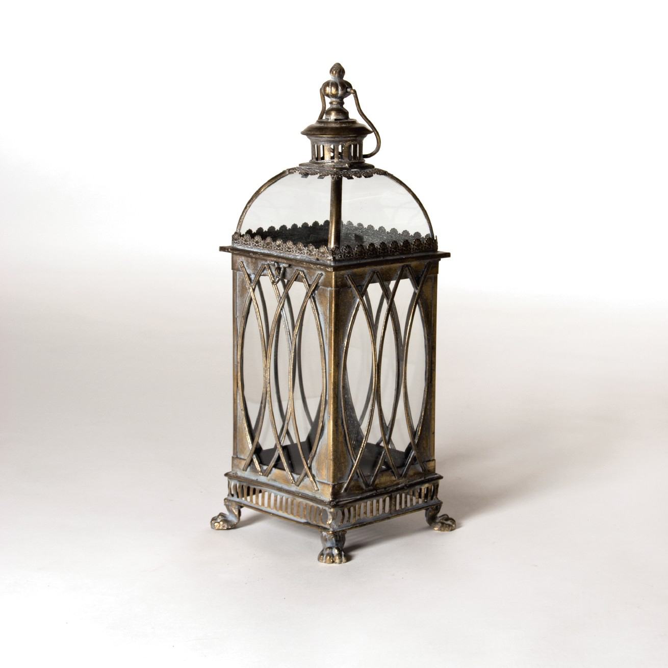 Laterne 'Walsall' aus Metall, antik silber, H 63 cm, L 23 cm, B 23 cm von fischer's lagerhaus