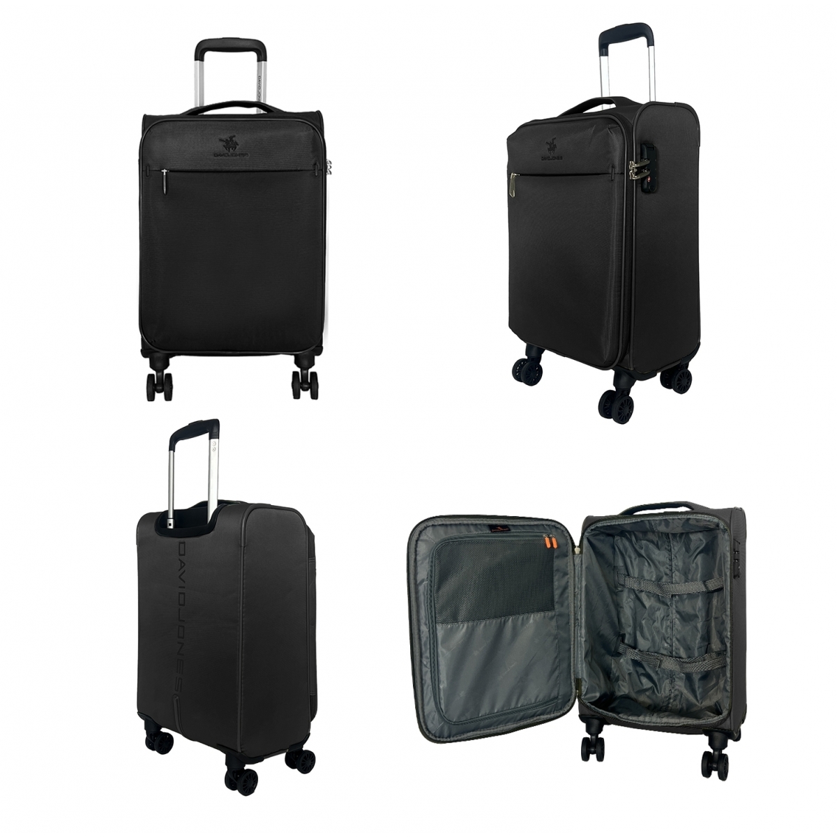 David Jones Lot de 3 valises dont 1 cabine souples extensibles David Jones