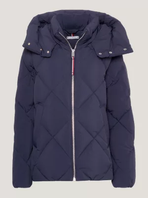 Jaqueta puffer com acolchoamento em losangos