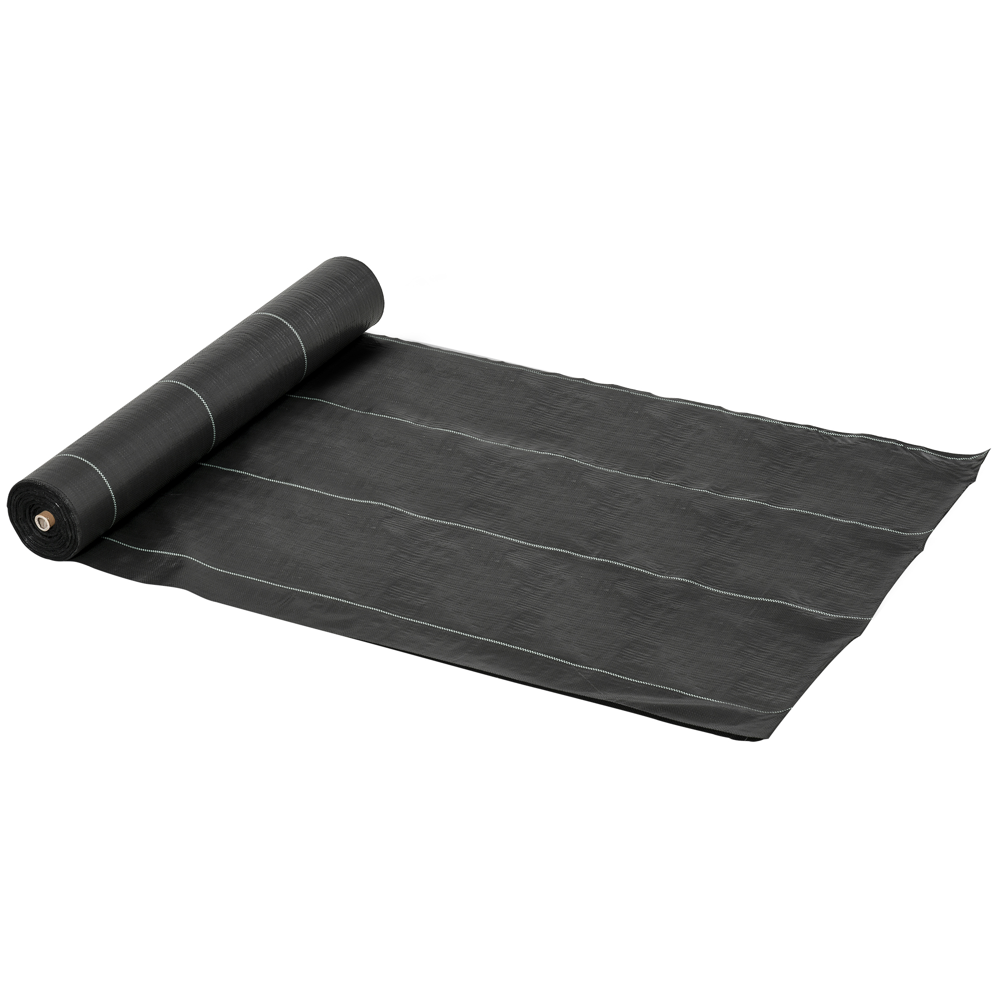 Tecido geotêxtil Outsunny para controle de ervas daninhas, 2x50m, 100g/m², para jardim, terraço e pátio, preto.