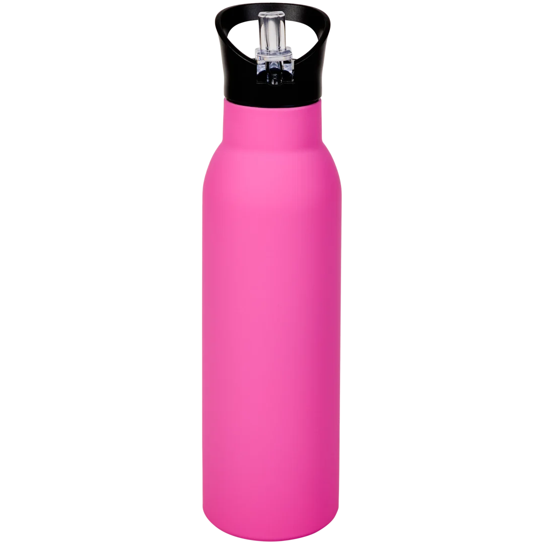 RVS drinkfles met rietje 500 ml | diverse kleuren