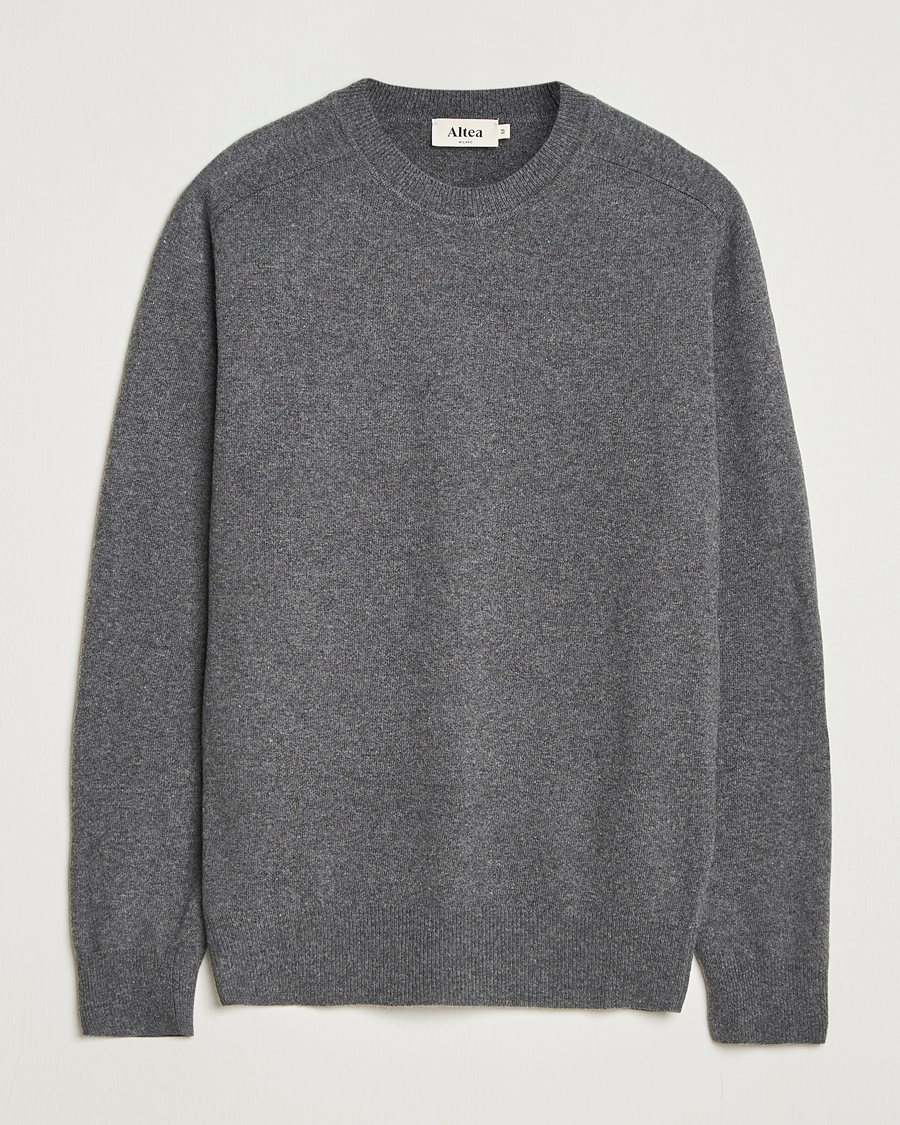 Altea Wool/Cashmere Crew Neck Pullover Charcoal