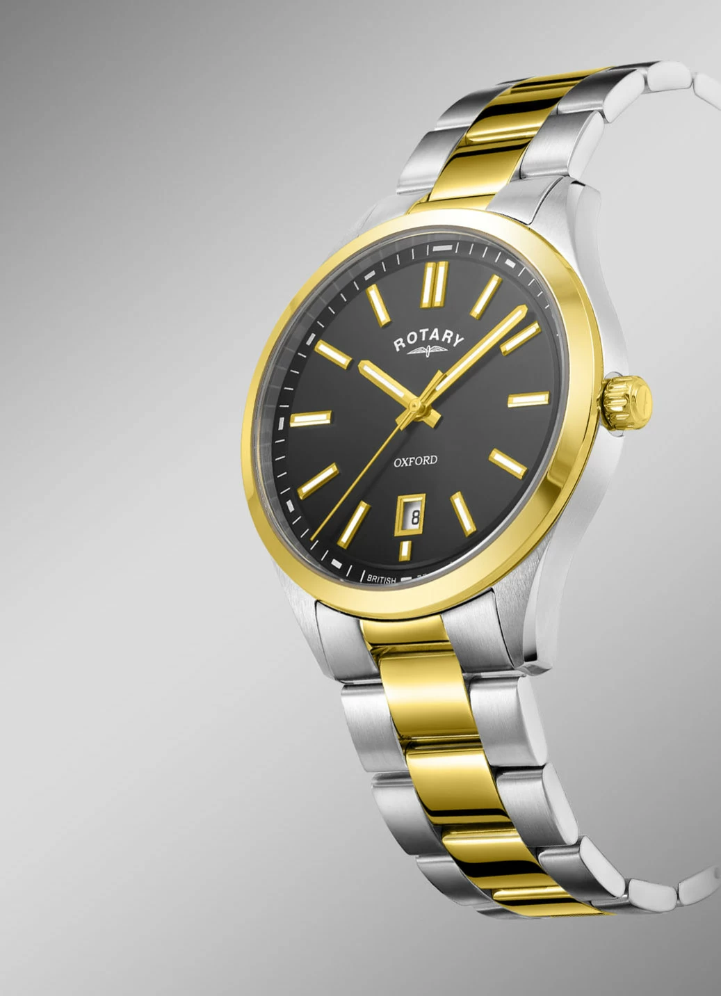 Rotary Quartz-Herrenuhr mit Edelstahlbandgehäuse