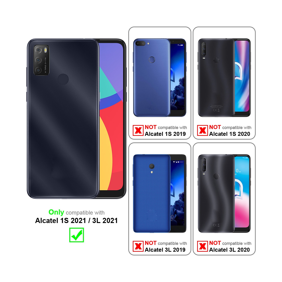 Alcatel 1S 2021 / 3L 2021 Skjermbeskytter Skärmskydd