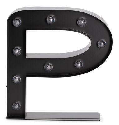 Minitude Bokstavlampe P, Svart