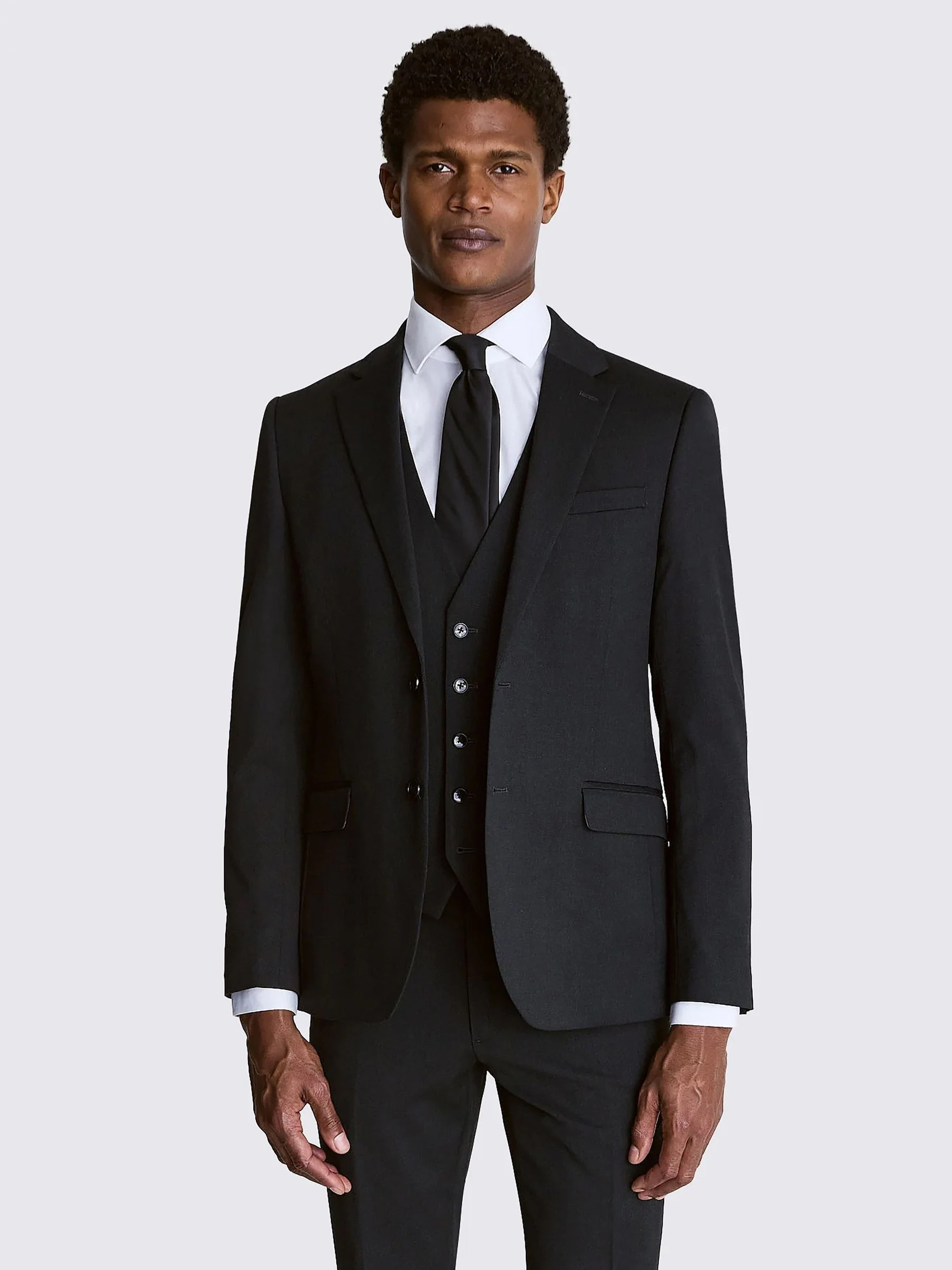 Antraciet - MOSS Slim-fit stretchcolbert
