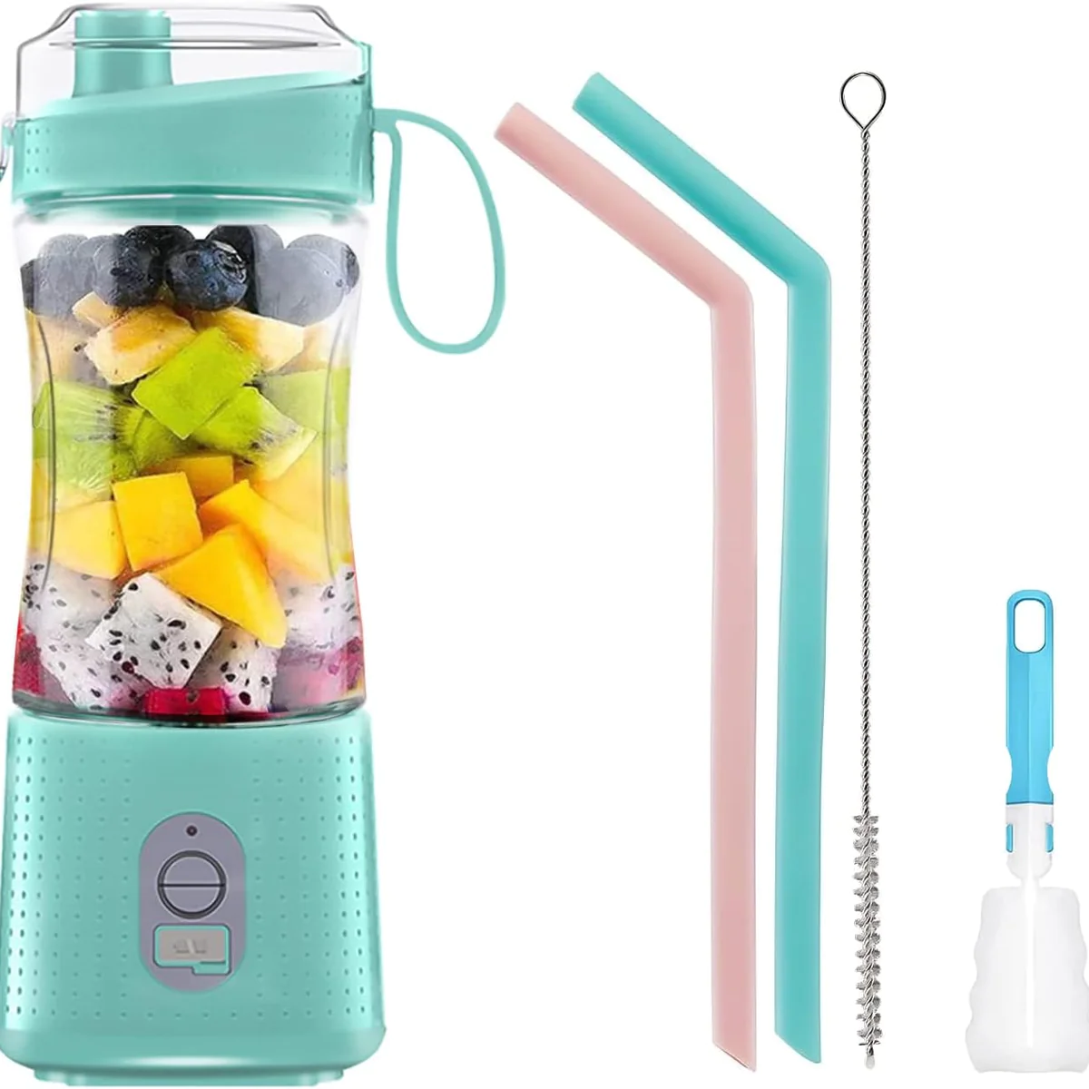 Blender électrique Smoothie 0,38L avec USB-C rechargeable bleu clair V