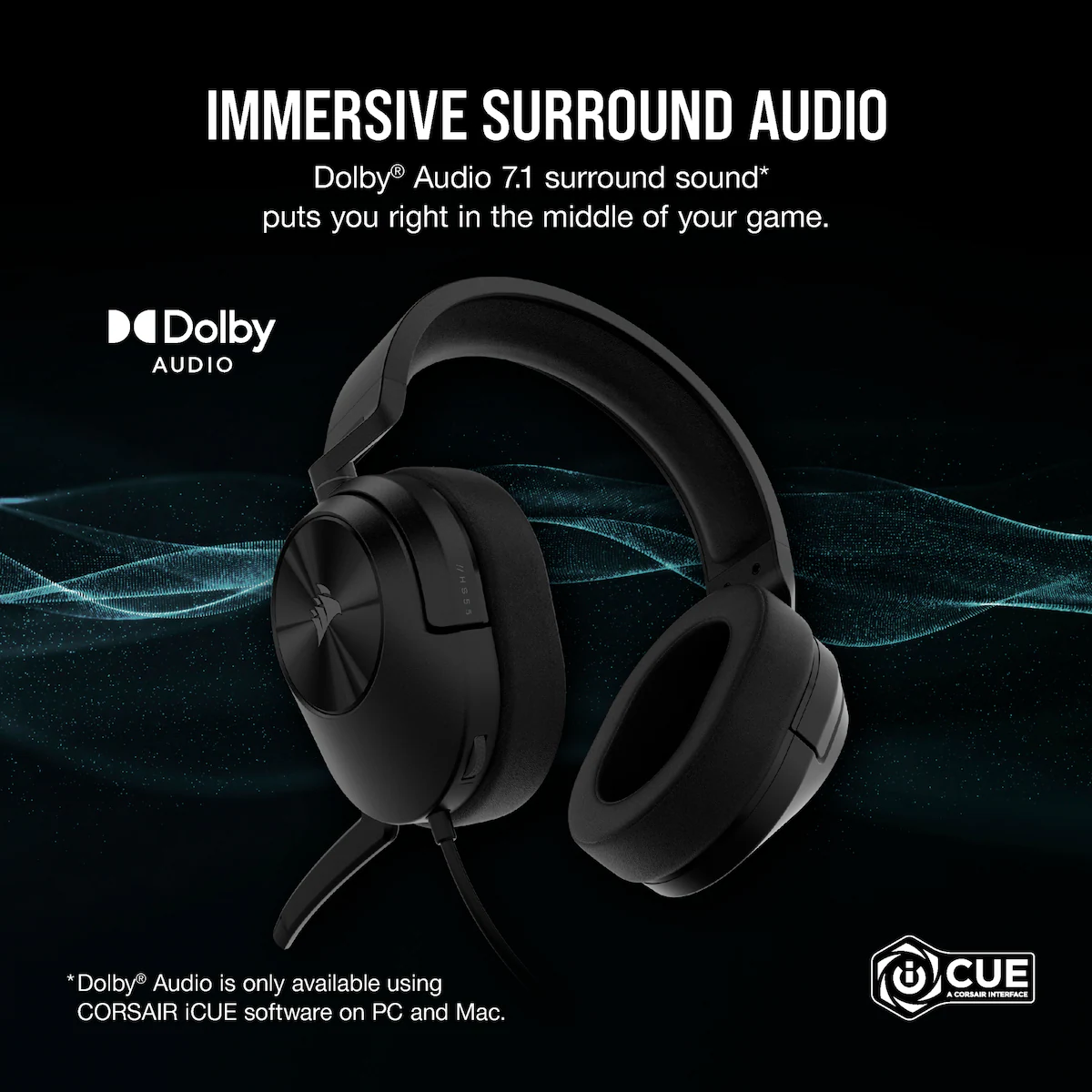 Corsair HS55 Surround gaming headset (sort)