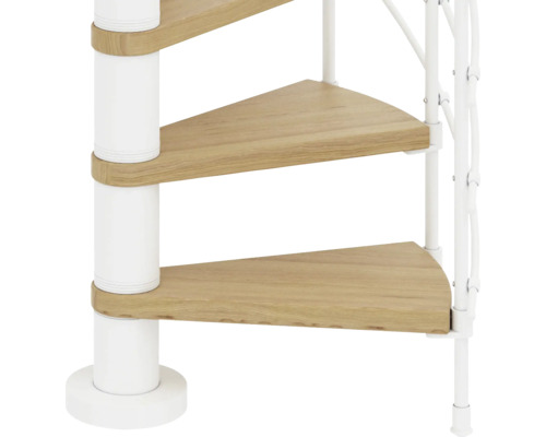 Pertura wenteltrap Koralia eiken gelamineerd hout Ø 120 cm wit 11 treden 12 stootborden
