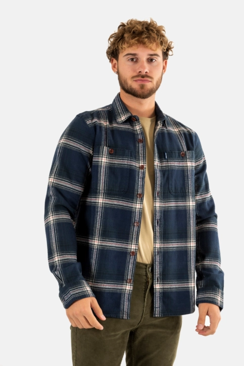Chemise superdry vintage check b4m boseman check navy