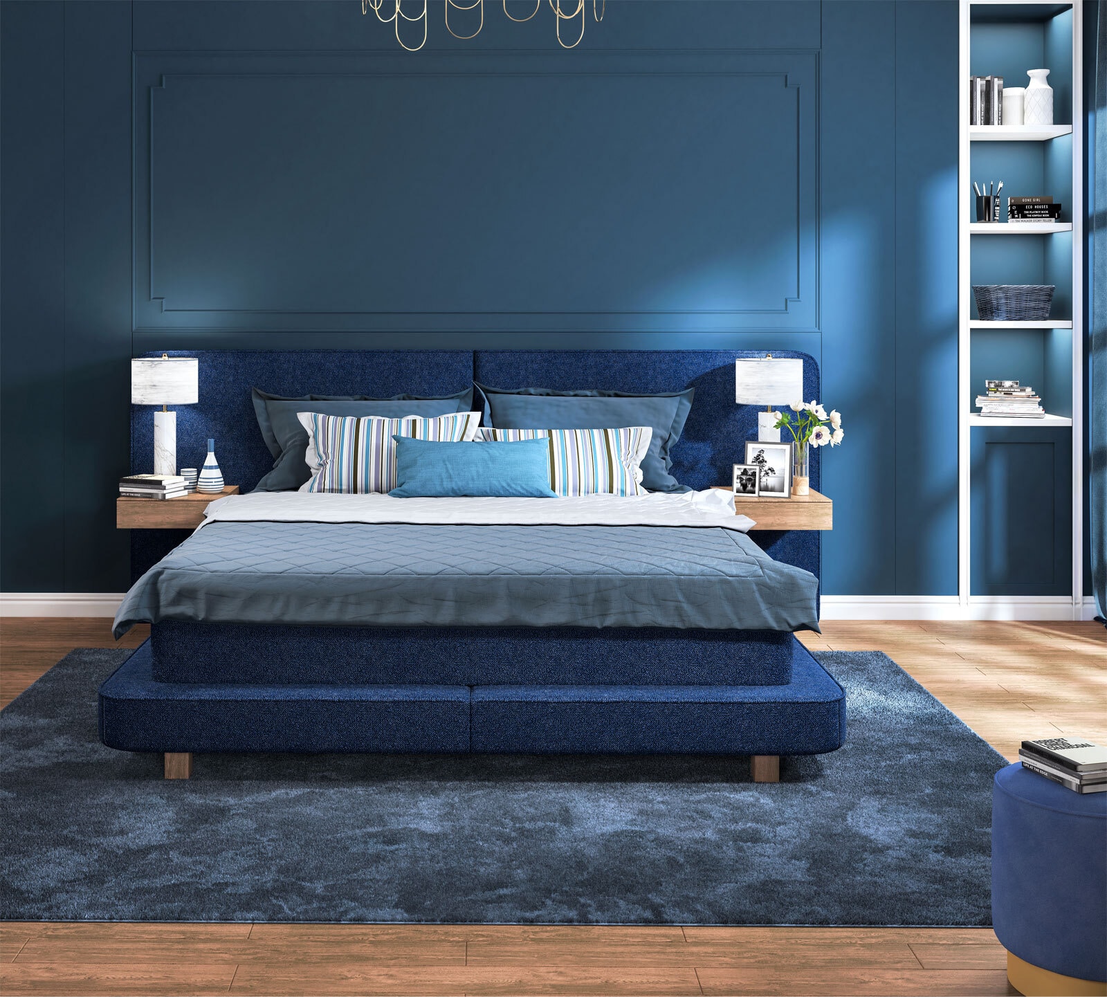 LIFE STYLE by schlaraffia Boxspringbett GENTLEMAN 180 x 200 cm blau