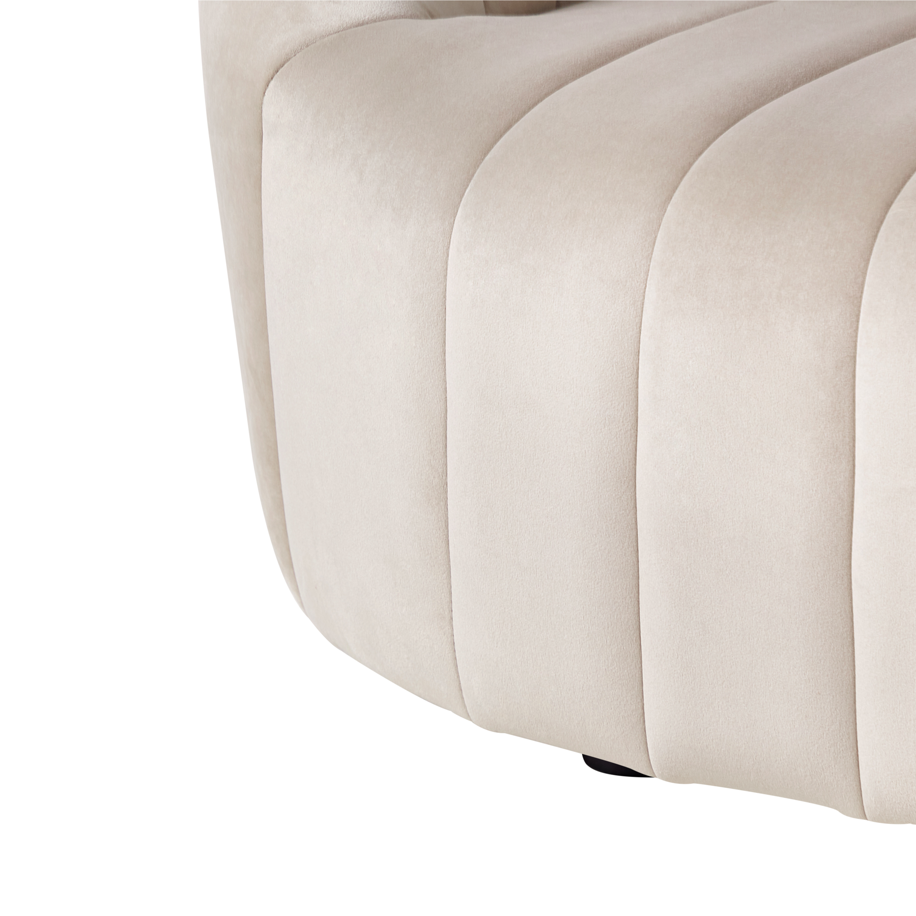 Beliani - MALUNG - Driezitsbank - Beige - Fluweel