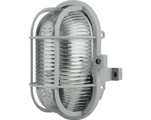 Ovale lamp IP44 PVC mand grijs