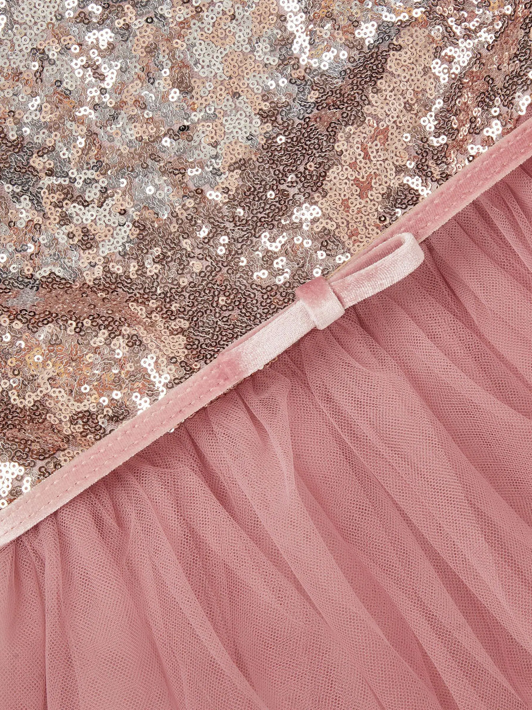Monsoon Simone Sequin Tulle Ruffle Dress