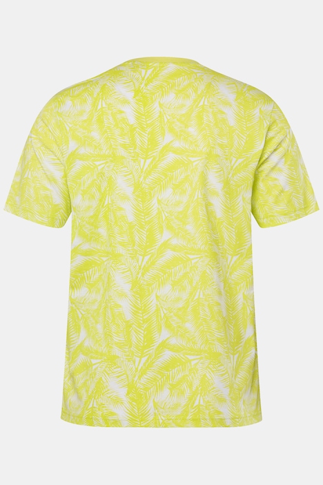 Men+ T-Shirt, Halbarm, Blätter-Druck, bis 84/86