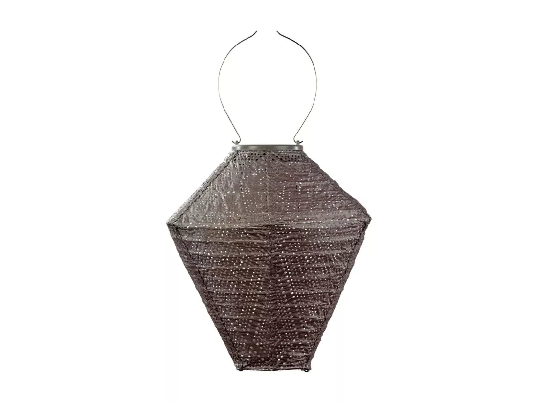 Lanterne solaire Diamond 28 cm Ikat - Taupe