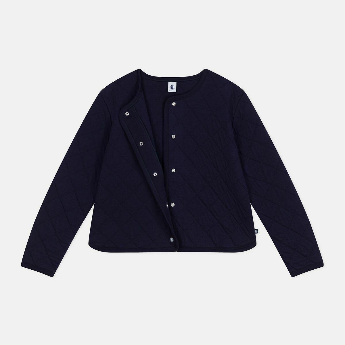 PETIT BATEAU<br>Cardigã feminino acolchoado em algodão liso