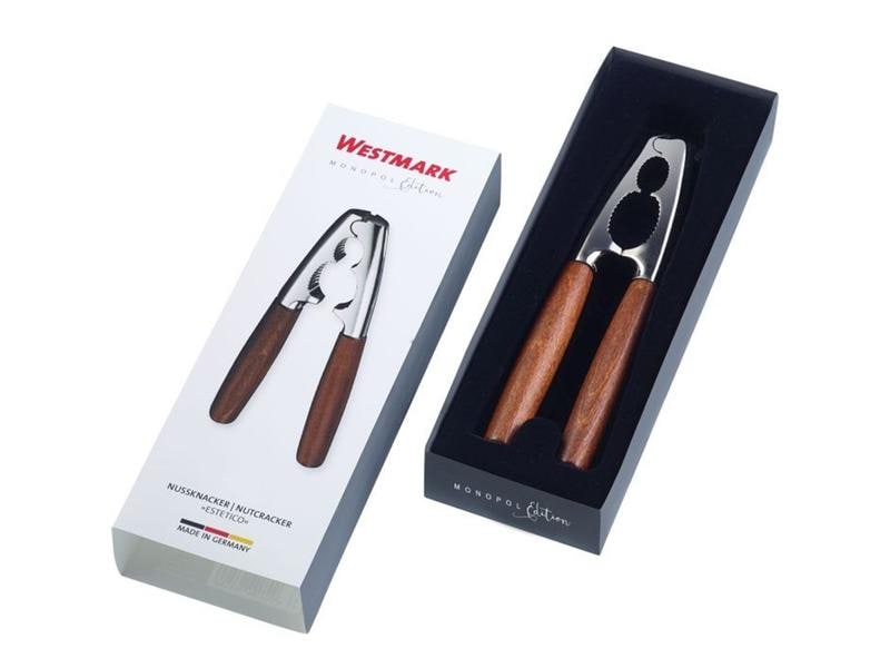 Westmark Nussknacker Edelstahl, Dunkelbraun/Silber Nussknacker aus solidem Druckguss mit edlem Holzgriff
