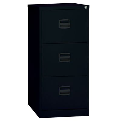 Classeur métallique monobloc professionnels - 3 tiroirs - H102 x L41 x P62 cm - noir