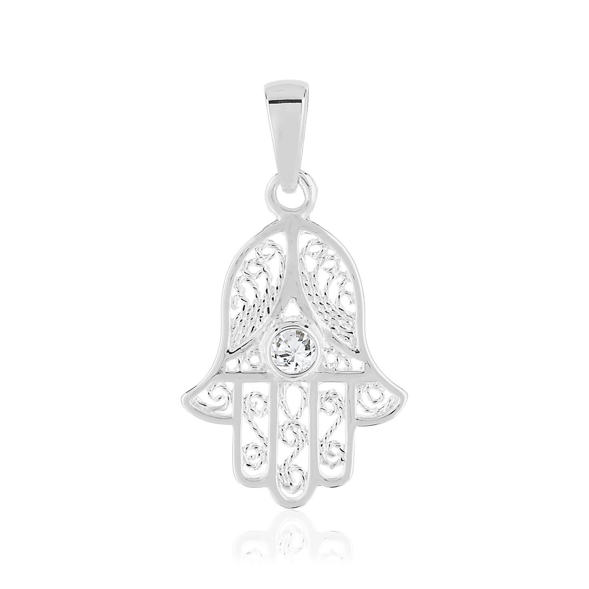 Pendentif main de Fatma argent 925 zirconia