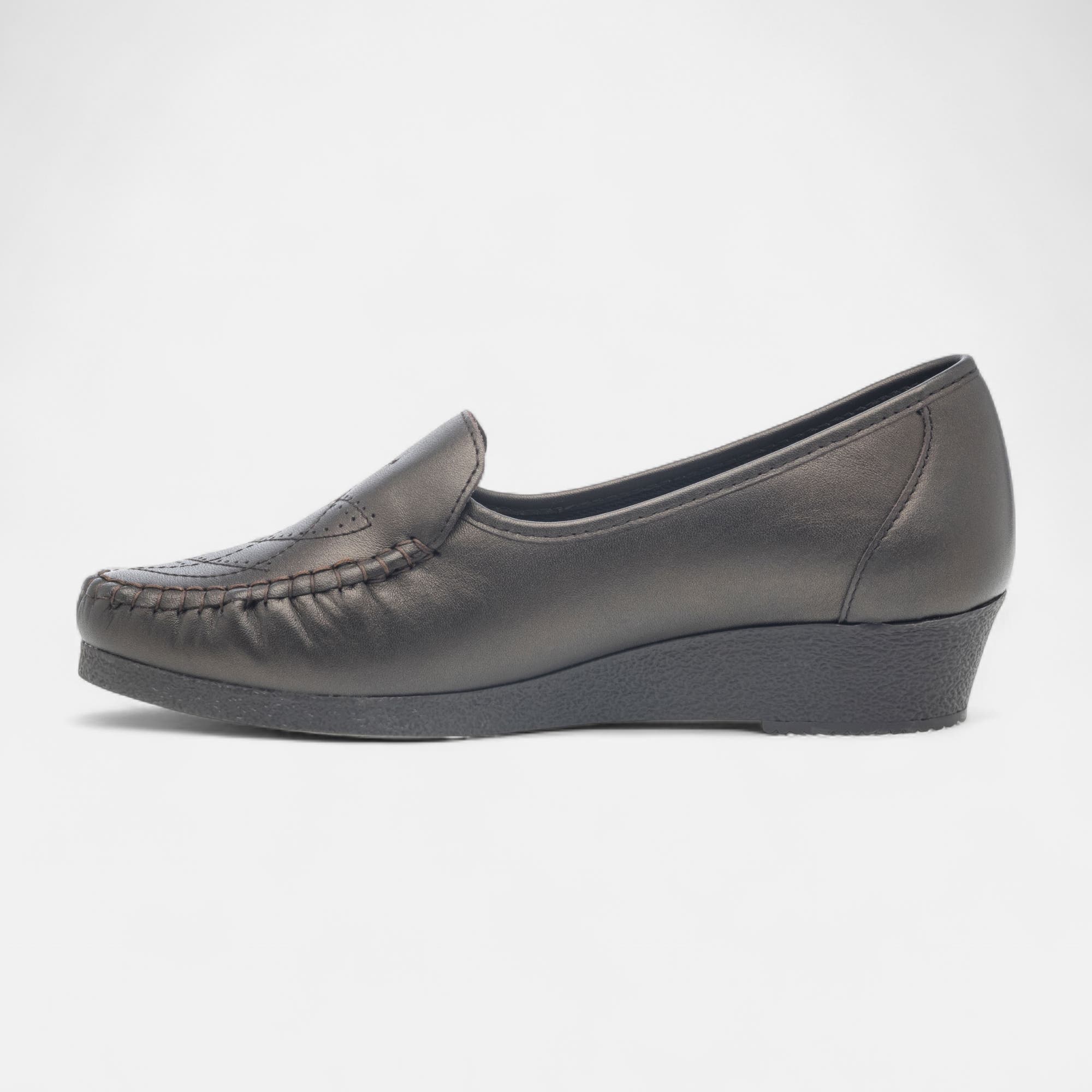 Mocassins pieds sensibles Femme en cuir marron