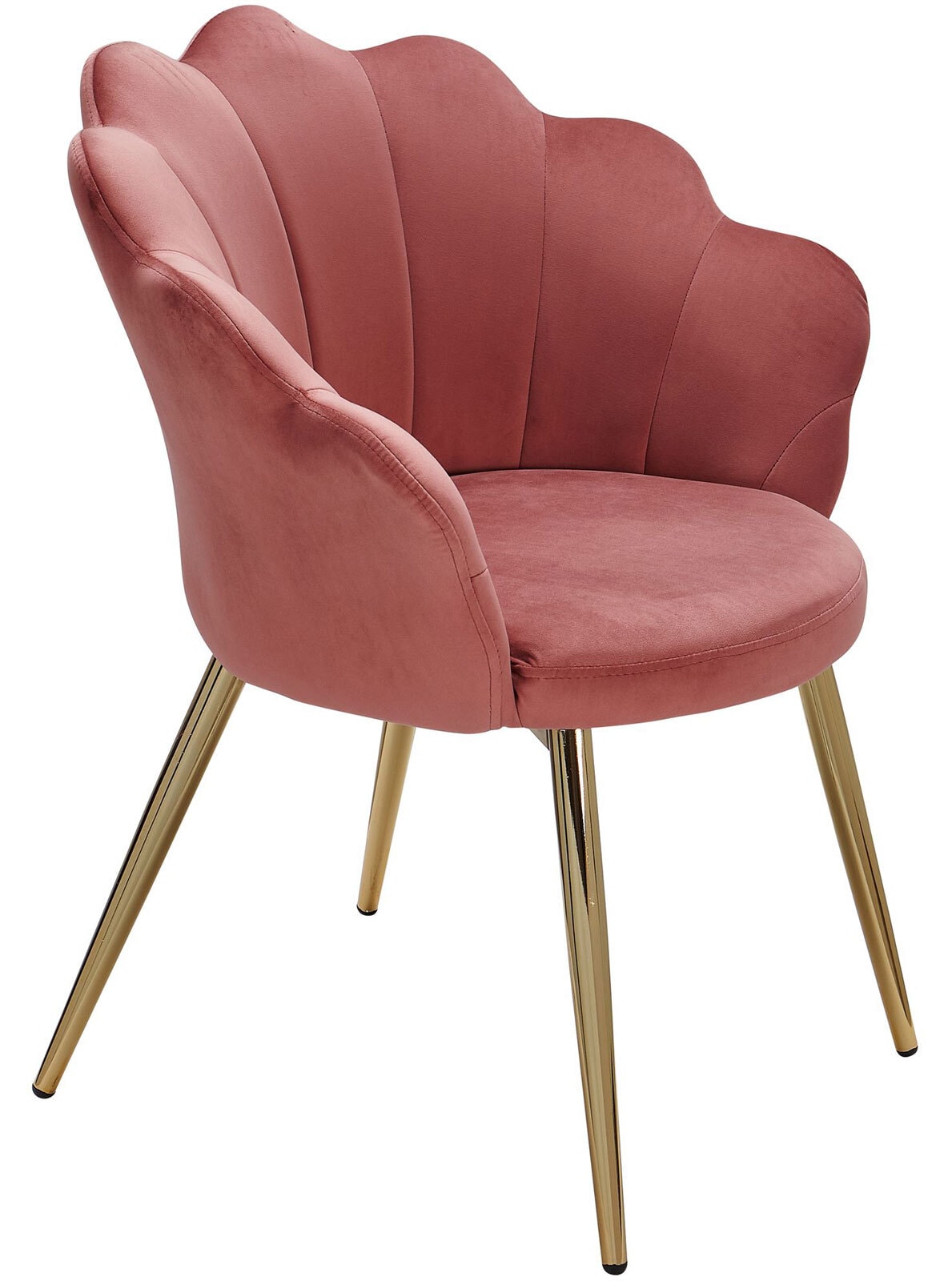 Esszimmerstuhl Samtstoff rosa/goldfarbig